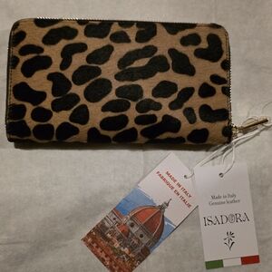 Leopard Print Wallet - Brown and Black